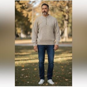 Vintage Remington Men’s Sweater Pullover Size Large Wool Blend Beige